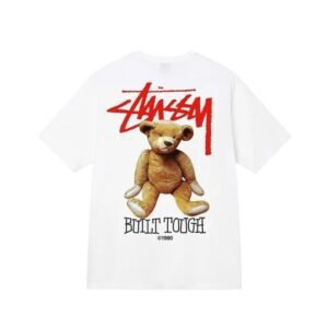 Stussy Bear Print White T-shirt