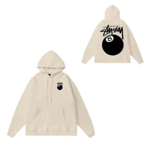 Stussy Billiards Series Casual Style Beige Hoodie