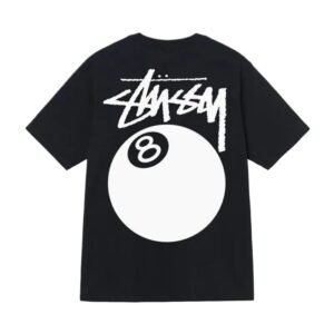 Stussy billiards-style black T-shirt