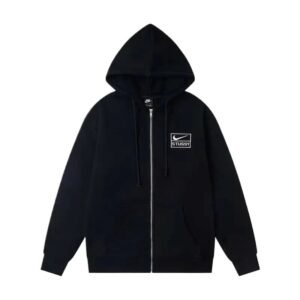 Stussy Co-branded Simple Black Hoodie