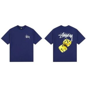 Stussy dice print dark blue T-shirt