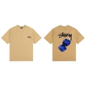 Stussy Dice Print Khaki Short-Sleeve Shirt