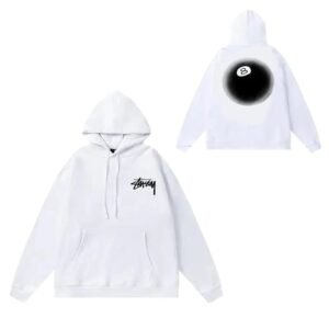 Stussy fashion style white hoodie