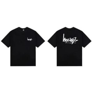 Stussy graffiti-style black T-shirt