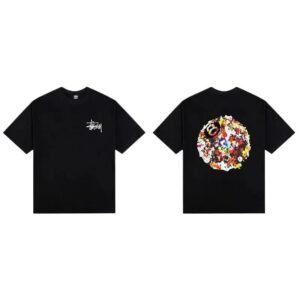 Stussy graffiti trendy and cool style black T-shirt