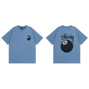 Stussy No.8 Ball Trendy Blue T-shirt