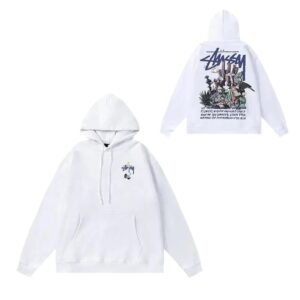 Stussy - printed trendy white hoodie