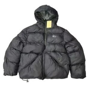 Stussy simple and casual black down jacket