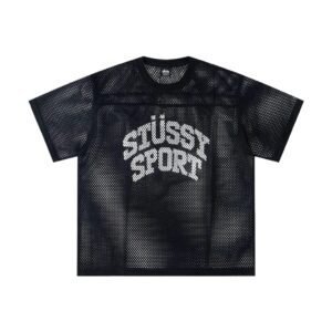 Stussy sporty black mesh short-sleeved shirt