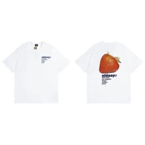 Stussy Strawberry Print White T-shirt
