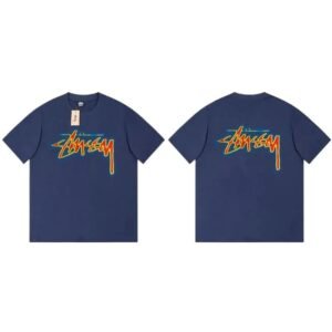 Stussy street style navy blue T-shirt