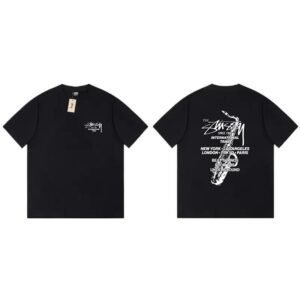 Stussy trendy style black T-shirt
