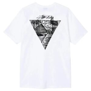 Stussy Triangle Print Simple White T-shirt