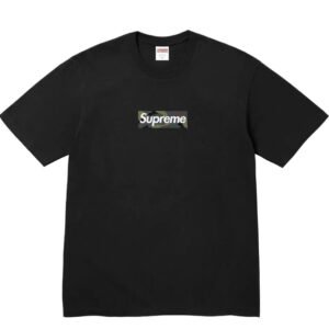 Supreme camouflage style black T-shirt