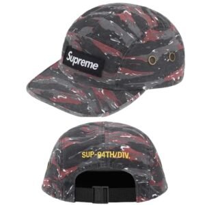 Supreme camouflage style red and black hat