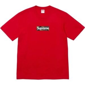 Supreme camouflage-style red T-shirt