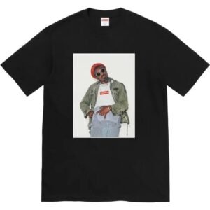 Supreme character print style black T-shirt