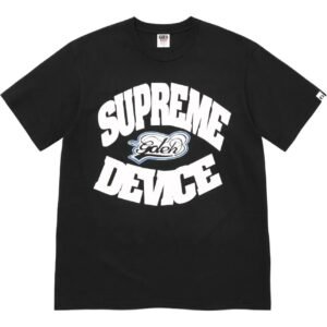 Supreme Co-branded Trendy Black T-shirt