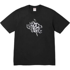 Supreme graffiti-style black T-shirt