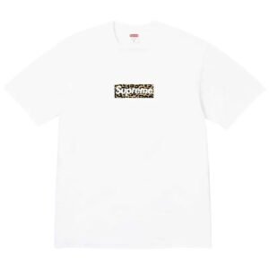 Supreme leopard print style white T-shirt
