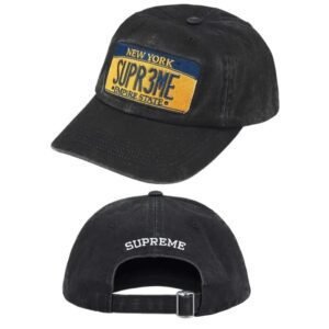 Supreme New York retro style black hat