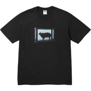 Supreme Sheep Print Trendy Cool Black T-shirt