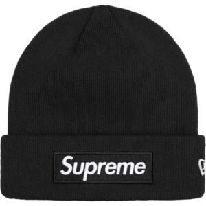 Supreme simple-style black beanie hat