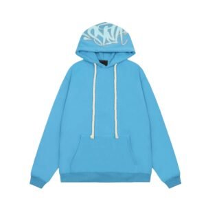 SynaWorld graffiti-style blue hoodie