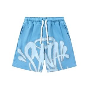 SynaWorld Graffiti-style Blue Shorts