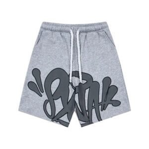 SynaWorld graffiti-style grey shorts