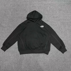 SynaWorld Simple Style Black Hoodie