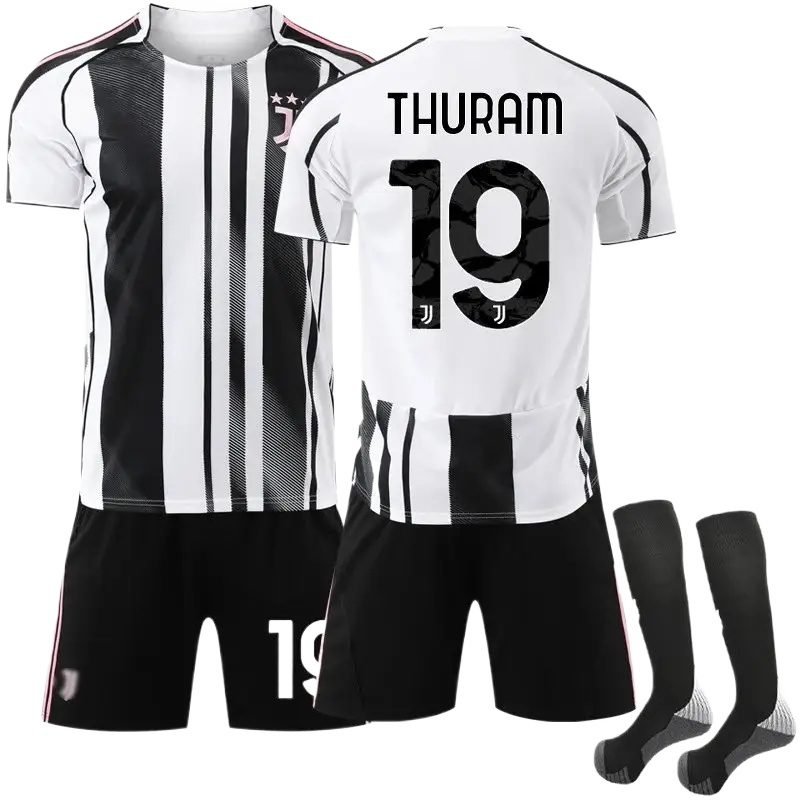 The black and white striped football jersey of Juventus.