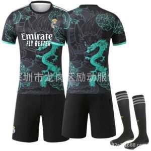 The black jersey of the Real Madrid dragon pattern trendy brand.