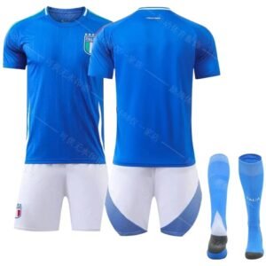 The blue sports suits of the Italian team.