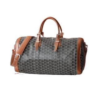 The classic brown and black style of GOYARD travel bag.