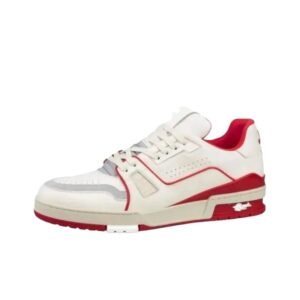 The classic red and white color-blocked canvas shoes of Louis Vuitton.