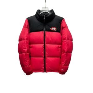 The North Face Trendy and Cool Style Red and Black Down Jacket