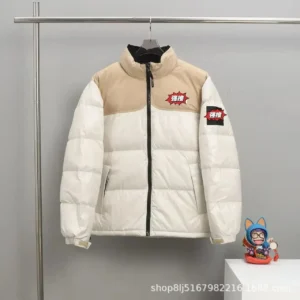 The North Face trendy brand color-blocking down jacket