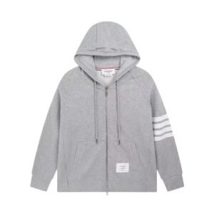 Thom Browne's classic grey hoodie
