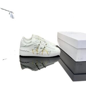 Valentino rivet trendy and cool style white shoes