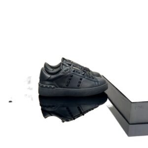 Valentino Rivet Trendy Black Shoes