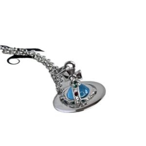 Vivienne Westwood Saturn Blue Crystal Necklace