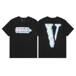 Vlone pixel-style black T-shirt