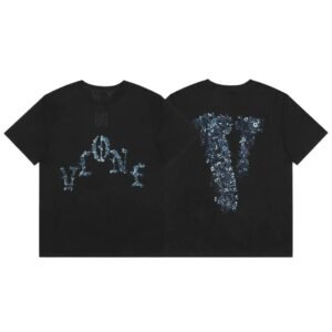 Vlone Skeleton Print Trendy Cool Black T-shirt