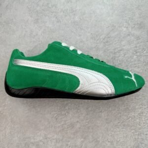 PUMA retro style green and white sports shoes