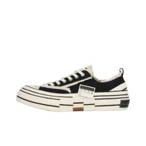 Xvessel Vulcanized Retro Style Black and White Shoes