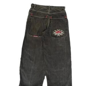 Y2K-style black jeans