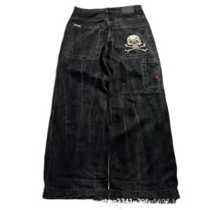 Y2K-style black jeans