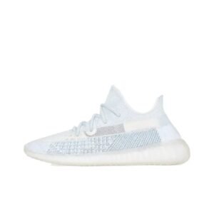 Yeezy 350 minimalist style white shoes