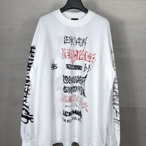 Balenciaga graffiti-style white sweatshirt